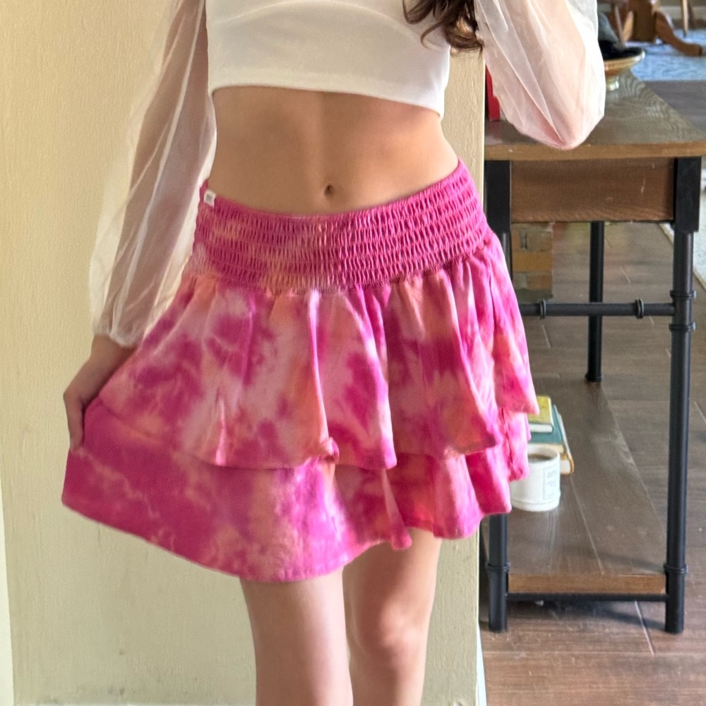 Pink Tie-Dye Skirt